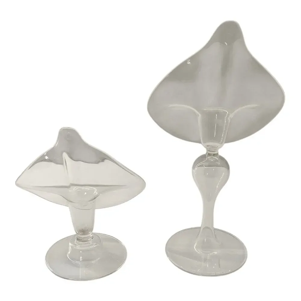 Vintage Jack in the Pulpit Calla Lily Candle Holders Glass Mid Century Modern